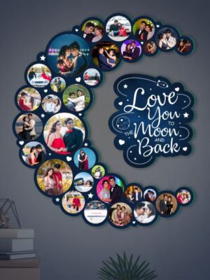 Moon Cut-Out Frame | 32 Photos | 16*16 inches | Best Gift for Her -  Inspiring Indians