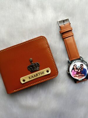 Men Wallet and Photo Wrist Watch