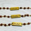 Acyclic Name Engraved Rakhi with Full Rudraksh