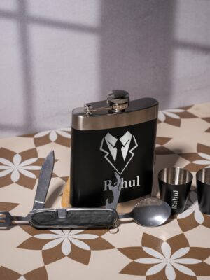 Chess Box Hip Flask set