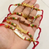 Metal name rakhi with thread
