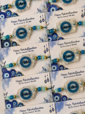 Resin Evil Eye Name Rakhi