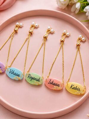 Resin Name Bracelet Rakhi