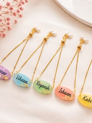Resin Name Bracelet Rakhi